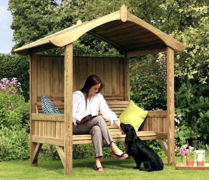 Relaxing in a Burghley Arbour