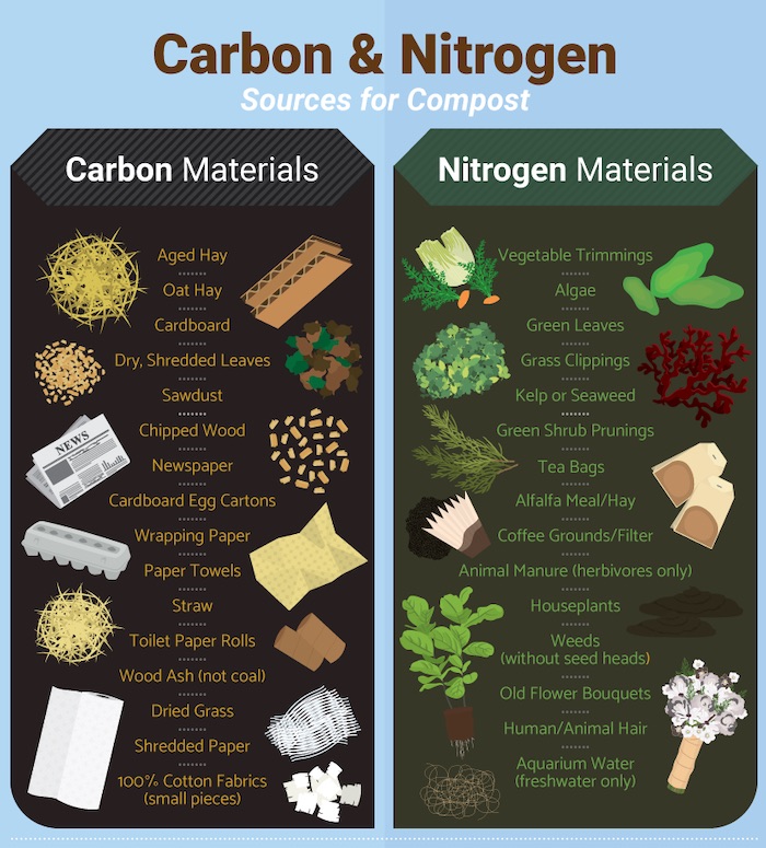Compost bin ingredients - green vs brown