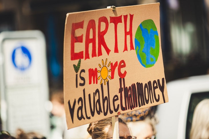 a placard at a climate protest