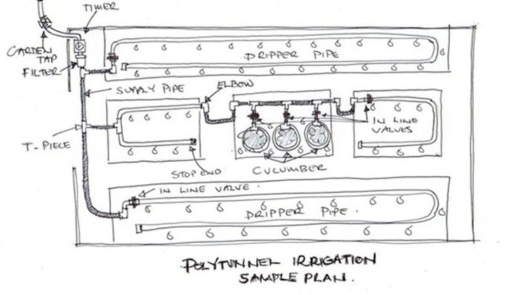 polytunnel irrigation sample plan