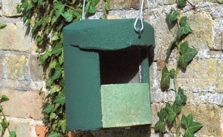 an open fronted woodcrete nest box