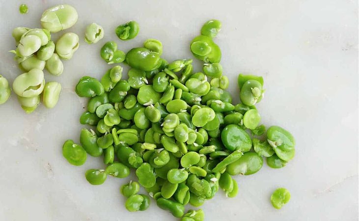 skinned broad beans