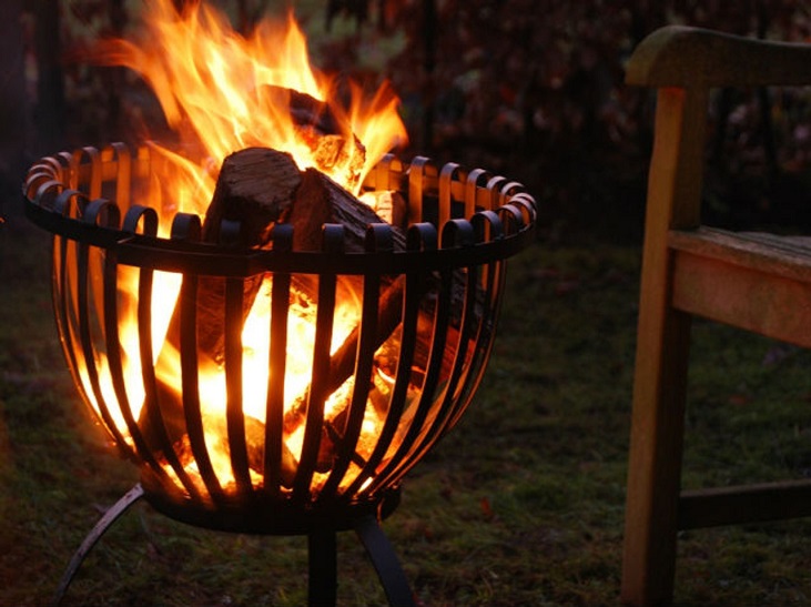 a brazier log burner for the outdoors